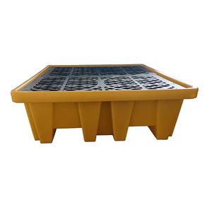 Palettes Euro en plastique anti-déversement d'huile Palette de confinement des déversements en plastique détachable de grande taille 1300*1300mm 4 tambours Palette de déversement Ibc - Product Image 4