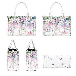 Custom image Women's PU Tote <b>Handbag</b> Zippered Closure Single Handle Polyester Lining Winter Autumn Spring Summer Letter Chain <b>Cheap</b> - Product Image 6