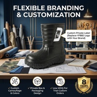 Bottes de pluie imperméables en EVA injecté pour hommes, doublées de fausse fourrure épaisse, antidérapantes, légères, pour l'extérieur et la neige en hiver (vente en gros)