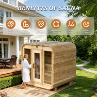 Sauna de Cedro Rojo o Pino Termotratado con Vidrio Panorámico, WiFi Inteligente, 240V, DDP, EE. UU., Canadá, HOA, Ski, Certificación ETL y CSA