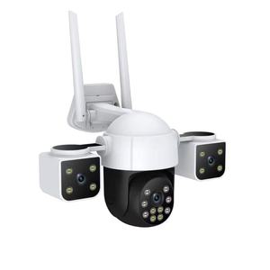 12MP กล้องนิรภัยกลางแจ้ง6K มุมมองแบบพาโนรามา3เลนส์3 PTZ 360 ° มุมที่ไม่ตายกล้อง CCTV ติดตามอัตโนมัติกล้อง WiFi - Product Image 2