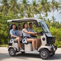 Voiturette de golf électrique familiale Holladay 800W, 4 places, carrosserie ouverte, batterie 60V, autonomie 30-50 km, quadricycle urbain 4x4