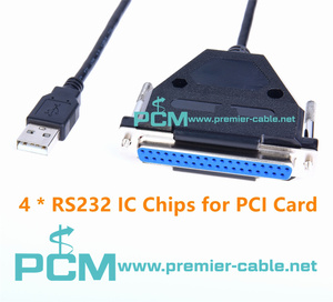 Usb để db37 <span class=keywords><strong>PCI</strong></span> thẻ nhanh nối tiếp Breakout cáp thông tin liên lạc với 4X RS232 IC chip - Product Image 4