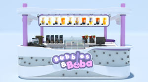 Vitrine de jus de crème glacée à bulles fantaisie personnalisée Vitrine de magasin Design d'intérieur Vitrine en bois Comptoir de magasin de thé au lait de café - Product Image 2
