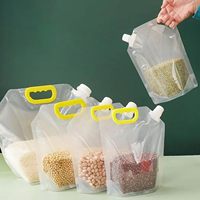 Camping Sac De Stockage D'eau En Plastique Pliant Portable avec Poignée Bière Boisson Céréales Sac De Stockage Réutilisable 5L liquide doypack