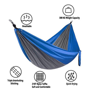 <span class=keywords><strong>Hamac</strong></span> de camping pliable et léger en nylon 210T pour 1-<span class=keywords><strong>2</strong></span> <span class=keywords><strong>personnes</strong></span>, idéal pour les voyages et la <span class=keywords><strong>randonnée</strong></span> en extérieur, avec sangle de transport. - Product Image 3
