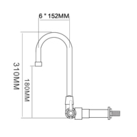 Robinet de cuisine mural de qualité commerciale - Robinet monocommande à eau froide avec col flexible haute performance pour évier de cuisine de restaurant