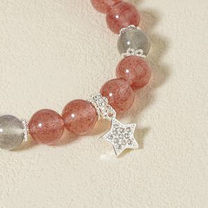 Dessiner des sentiments positifs Bijoux en cristal de guérison Pierre naturelle Étoile Pierre de lune Perlée Fraise Quartz Bracelet en cristal pour fille - Product Image 3