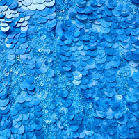 Tissu brodé de paillettes, maille de dentelle à paillettes superposées de tailles variées, tissu pour robe de mariée, tissu 3D en relief