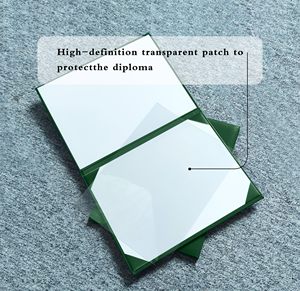 Logo personnalisé d'estampage de ruban d'estampage d'or 12 couleurs en cuir lisse A4 couverture de diplôme imprimé dossier de couverture de diplôme - Product Image 2