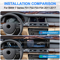 Navihua Nouvel écran incurvé LCD 32'' pour tableau de bord avec autoradio Android Lecteur multimédia DVD pour BMW Série 7 F01 F02/X5 F15