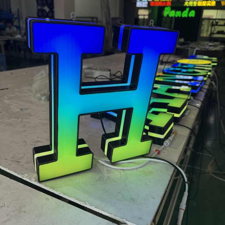 High Brightness RGB Light up Letter 3D Print Black Face With Led Color ...