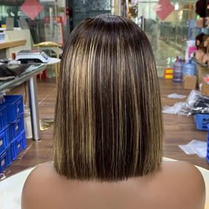 Perruque Bob en Cheveux Humains avec Fermeture en Dentelle T1B4 4*4, 8 Pouces, Lisse, Cheveux du Vietnam - Product Image 6