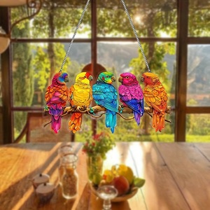 Cintre de fenêtre en acrylique décoratif à cinq branches colorées transfrontalières avec pendentif de porche suspendu à chaîne - Product Image 2