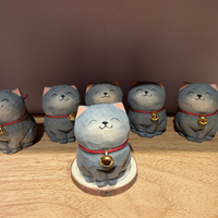 Décoration en bois rustique, figurine de chat mignonne, cadeau décoratif, idéal pour offrir en cadeau d'anniversaire, décoration de bureau, figurine artisanale personnalisable