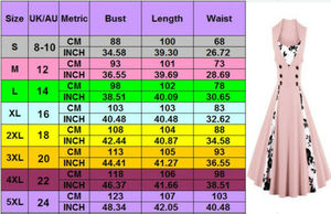 प्लस आकार 8 - 24 महिला विंटेज 1950 के दशक रॉकबिली शाम पार्टी प्रोम स्विंग पोशाक - Product Image 3