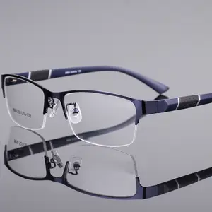 Modename Marke Brille Metallrahmen Optische Brille Halb rahmen Für Männer Büro