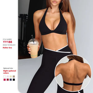 XW-YY188 Customized Pilates Fitness <strong>Halter</strong> Yoga Running <strong>Bra</strong> High-quality Gym Fitness Sportswear Wholesale - Product Image 2