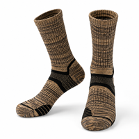 Chaussettes de randonnée en laine mérinos, anti-ampoules, avec coussinets en tissu éponge, durables, respirantes, hautement personnalisables avec lettres