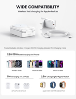 Lamicall T10 Estación de Carga Inalámbrica 3 en 1, Soporte Magnético para Teléfono, Base de Carga Rápida para Teléfono Inteligente, Reloj y Auriculares, Escritorio T7