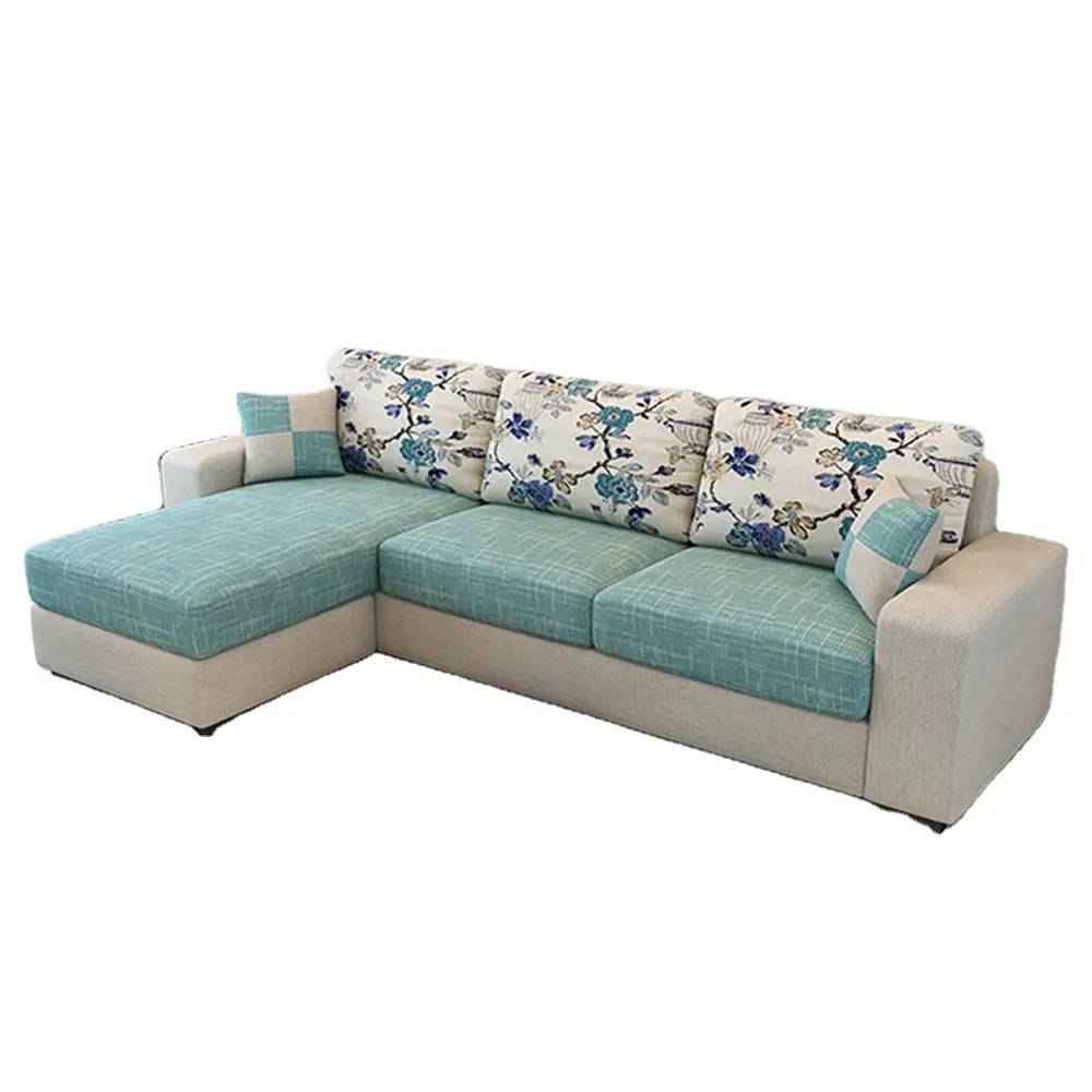 Ruang Tamu Furniture Corner Sofa Kain Sofa Set untuk Rumah Tangga