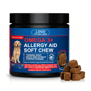 Private <b>Label</b> <b>Allergy</b> Anti Itch Supplement Soft Chews for Dog Skin Seasonal <b>Allergies</b> Gut Health With Omega 3 Probiotic Chews - Product Image 1