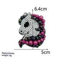 Applique tête de cheval brodée 3D pour femme, ornée de perles et strass, faite main avec complexité, pour vêtement ou breloque de sac