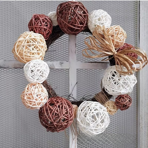 Boule décorative classique en rotin tressé de 3 à 6 cm de diamètre pour la décoration de la maison, des fenêtres et des sapins de Noël - Product Image 3