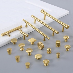 128mm Luxury <strong>Brushed</strong> Brass Furniture <strong>Handles</strong> Knob <strong>Kitchen</strong> Bedroom <strong>Copper</strong> Cabinet Door Pull <strong>Handles</strong> - Product Image 1