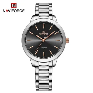 Naviforce 5025 جودة عالية ساعة كوارتز للماء سيدة الساعات الفاخرة العلامة التجارية المعصم الساعات مصنع الجملة ساعة اليد