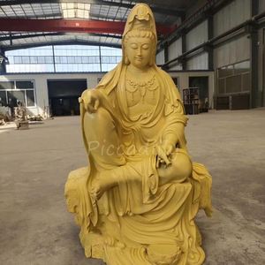 พระพุทธรูปเจ้าแม่กวนอิมทองเหลืองขนาดใหญ่คุณภาพสูงราคาถูก - Product Image 1