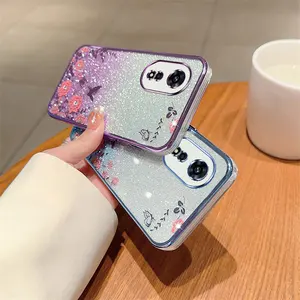 Wholesale Price diamond flower glitter mobile soft TPU case For OPPO A97/A96/F19 Pro/Reno 8T 4G/A78 4G anti-scratch cover