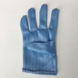 Gants antistatiques bleus Longhuatai à rayures double face antidérapants pour travaux électroniques, poignets droits - Product Image 2