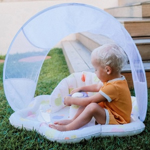 Colchoneta Flotante Inflable de PVC Azul para Bebés, con Almohadilla para el Vientre, 90x75.6cm, para Niños, Leyoumei - Product Image 5