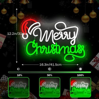 Lettres néon LED Joyeux Noël IP65 en acrylique, intensité réglable, à fixer au mur pour la décoration intérieure et les fêtes transfrontalières