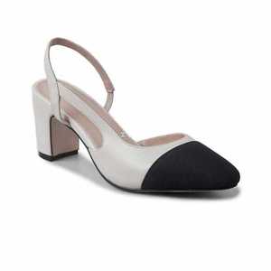 รองเท้าแตะแบบสวมสำหรับผู้หญิงไซส์ใหญ่สไตล์ยุโรปและอเมริกา รองเท้าส้นสูงหัวแหลมแบบฝรั่งเศสสีตัดกัน ส้นหนา สไตล์แอฟริกัน - Product Image 3