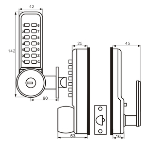 Giá Bán Buôn Ứng Dụng Cửa Văn Phòng Cửa Gỗ Loại Đơn Giản Micro Tiny Kỹ Thuật Số Cơ Khí Nút Mật Khẩu Cửa Khóa - Product Image 3
