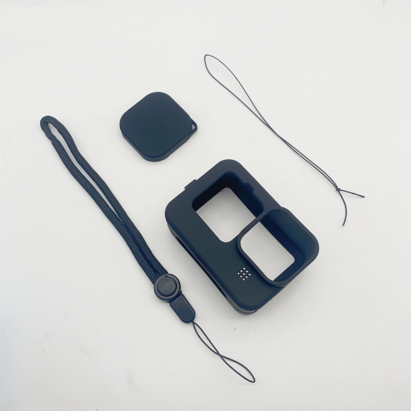 Black Silicone case + cap + lanyard