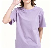T-shirt décontracté pour femme, 100 % coton, séchage rapide, respirant, écologique, à manches courtes, col rond, uni, avec logo