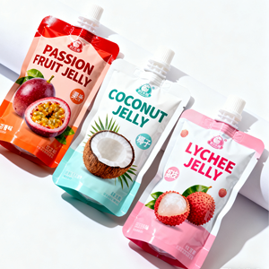 Pochette à bec verseur personnalisée recyclable 200 ml pour eau, liquides, gelée de fruits, beurre de cacahuète – Emballage Doypack - Product Image 3