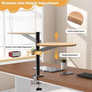 360 ° drehbares, höhen verstellbares Katzen-Hängematten bett mit weichem Kissen und kreisförmigen Haustier möbeln mit Metallrahmen für den Schreibtisch - Product Image 3