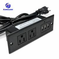 Gizli Gömme Masa Üstü Prizli Güç Şeridi Uzatma Kablosu 2 AC Priz 3 USB-A Girişi 1.5m Kablo Ev Mobilyası