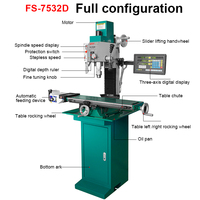 FS-7532D conventionnel automatique vitesse variable affichage numérique bois métal alimentation forage et fraisage Machine verticale