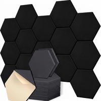 ZhenFornos Set Panel Akustik Heksagonal 1 Buah Desain Midcentury Penyerapan Suara Kepadatan Tinggi Tepi Miring NRC 1.0 Poliester