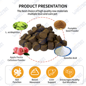 Anaalkliersupplement Met Pompoenpuree Voor Honden-Diarree Supplementen-Spijsverteringsondersteuning-Hond Anale Klier Zacht Kauwt