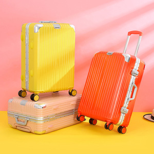 Aluminum Frame Trolley Case 24 Inch With Spinner <b>Wheels</b> Durable Business Travel <b>Suitcase</b> 20 Inch Carry On With Combination Lock - Product Image 3