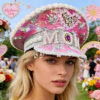 Chapeau de Capitaine Steampunk à Strass à Faible MOQ, Chapeau de Pirate avec Logo Personnalisé, Idéal pour les Festivals de Bluegrass et les Soirées Dansantes à la Ferme