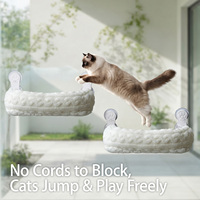 Lit pour chat Yongbao de luxe, chaud et hivernal, hamac pour chat à fixer au fenêtre, capacité de charge jusqu'à 15 kg, tissu jacquard, amovible, durable, lavable, vente en gros