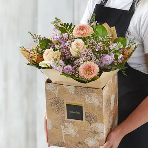 Scatola d'imballaggio del regalo del vaso della pianta coltivata spedizione dal vivo ondulata personalizzata del fiore del fornitore della fabbrica