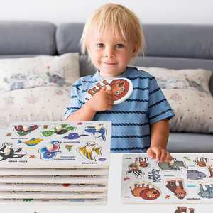 Jeu de puzzle en bois créatif et multifonctionnel Montessori pour l'apprentissage et la préhension des enfants – Outil de jeu éducatif amusant - Product Image 1